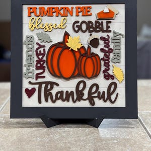 Rustic Thanksgiving Sign with Stand - Farmhouse Fall Decor