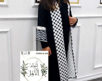 little girls palestinian kuffiyeh abaya/ palestinian abaya for girls / keffiyeh abaya dress