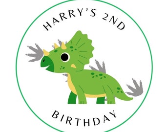 Birthday personalised stickers for children in a variety of designs