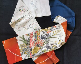 Seidenschal aus japanischer Kimono-Seide / Silk scarf handmade from vintage japanese kimono-silk