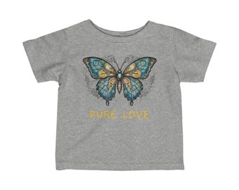 Superbe papillon d'amour pour votre enfant - T-shirt en jersey fin pour bébé