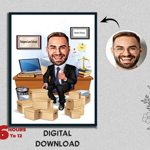 Bespoke Computer Engineer Caricature - Personalized IT Manager Cartoon Portrait Unique Funny Engineer Gift Photo to Cartoon Digital Download