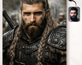 Gepersonaliseerd Vikingportret: aangepaste fotoposter of canvas