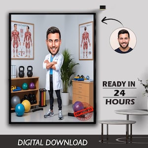 Caricatura personalizada de médico masculino, cirurgião oftalmologista, fotos de caricaturas, desenho engraçado de desenho animado, retrato, presentes exclusivos de médico oftalmologista, esboços desenhados