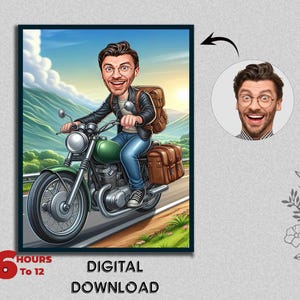 Motorcycle Cartoon BIKER CARICATURE Fantastic Riding Perfect for Bike ...