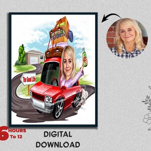Female Retirement Caricature Perfect Gifts Girls Boss Retiring Celebrating Lifetime Achievements Ladies Cartoon Drawing Art Digital Download
