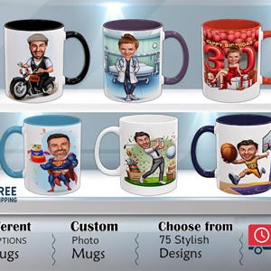 Benutzerdefinierte Karikatur Kaffeetasse: Personalisiertes lustiges Geschenk