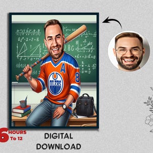 Benutzerdefinierte Porträt von Baseballspieler Baseball Sport Basisball Sport Stadion Sportplatz Porträt Karikatur Design Geburtstagsgeschenk