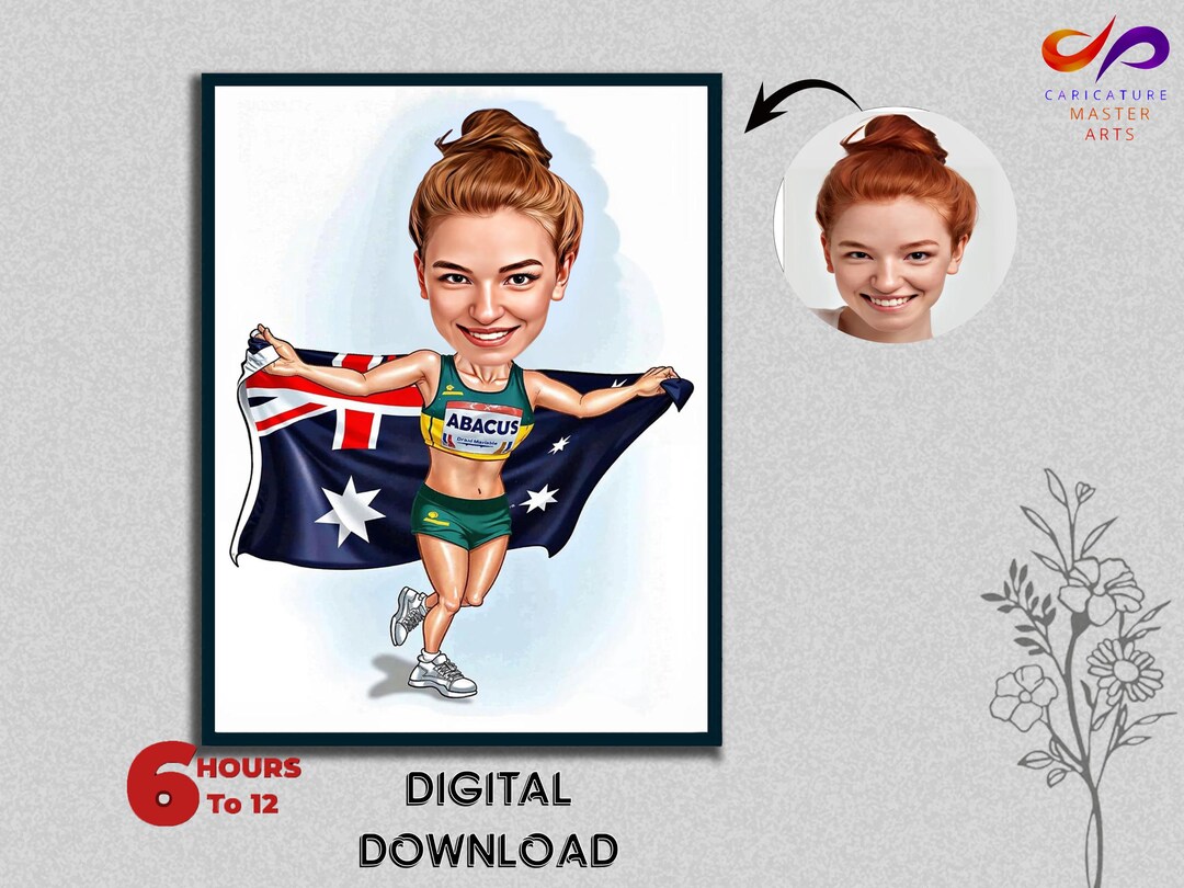 female-girl-olympian-olympics-gold-medal-winner-caricature-gift