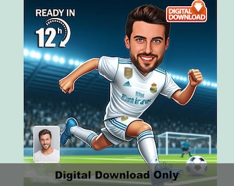 Fantastic Soccer No 7 Real Madrid  CARICATURE Fantastic Football Gifts For Players Teams Sport Art Cartoons Unique Football Champion Leagues