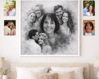 Retrato conmemorativo personalizado a partir de fotos, obsequio de condolencias