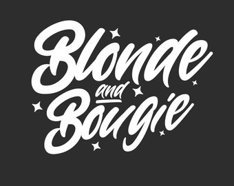 Blonde and Bougie PNG File, Funny Humorous Saying, Retro Vintage T-Shirt Design, T-Shirt Graphic Transparent, PNG Digital Download