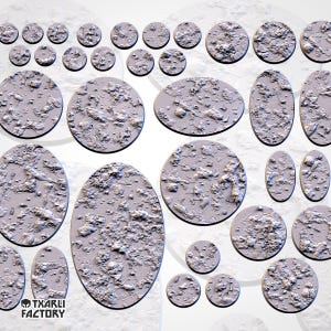 Adornos para peanas de pantano: peanas impresas en 3D (28 mm/32 mm) compatibles con Wargaming de Txarli Factory