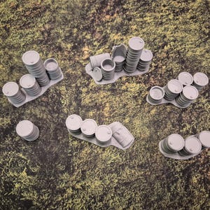Barrels Terrain Set (28mm/32mm) Wargame Compatible – Sci-Fi, 40K, and 30K - by Txarli Factory