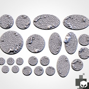 Bases Decorativas com Cenários Desérticos | Bases para Miniaturas Fantásticas | Opção Pintada | Fábrica Txarli