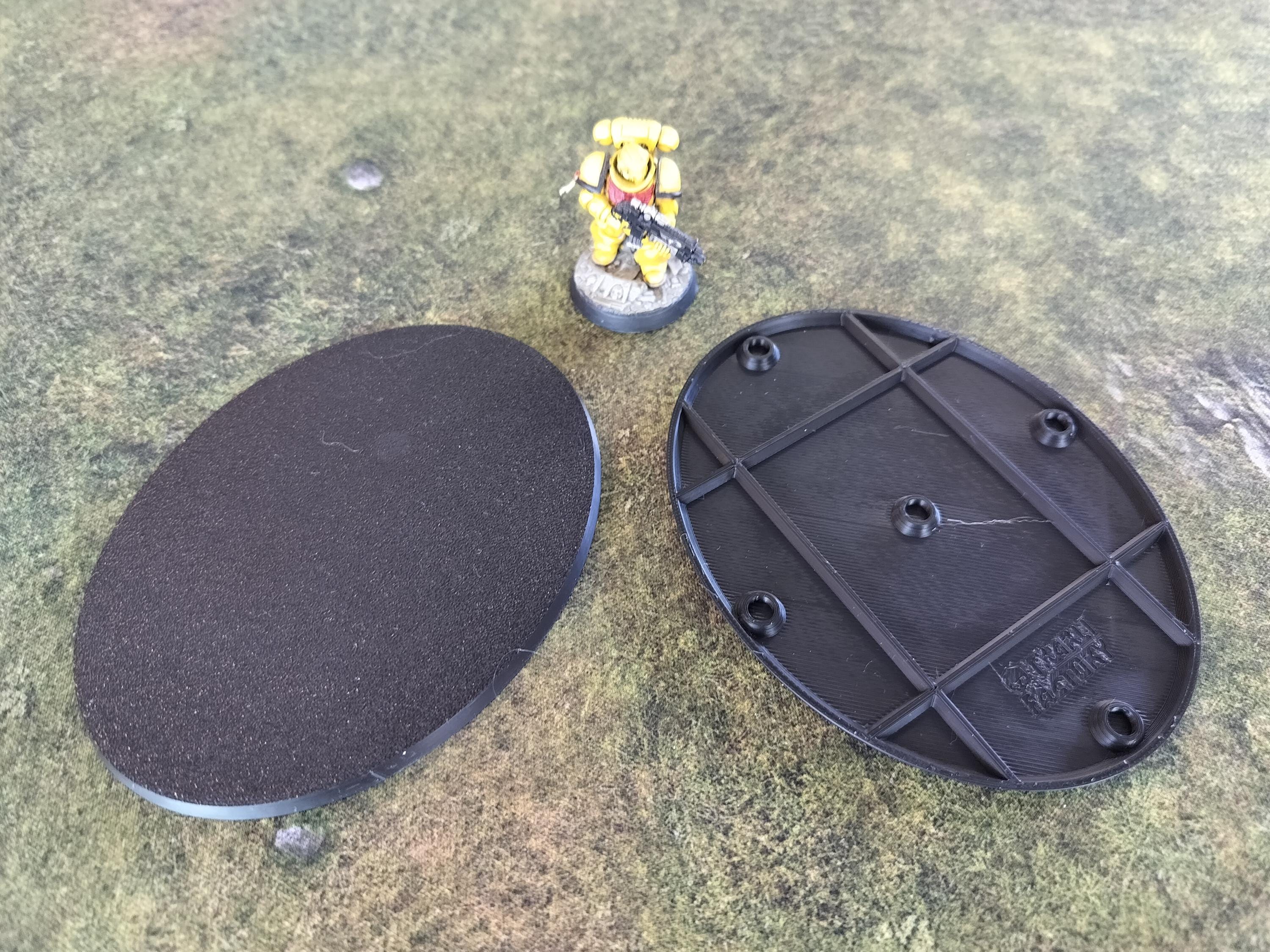 Base Ovale In Resina Granda 120x95mm - Rovine Antiche Tempio - Per Diorami E Wargames - 3