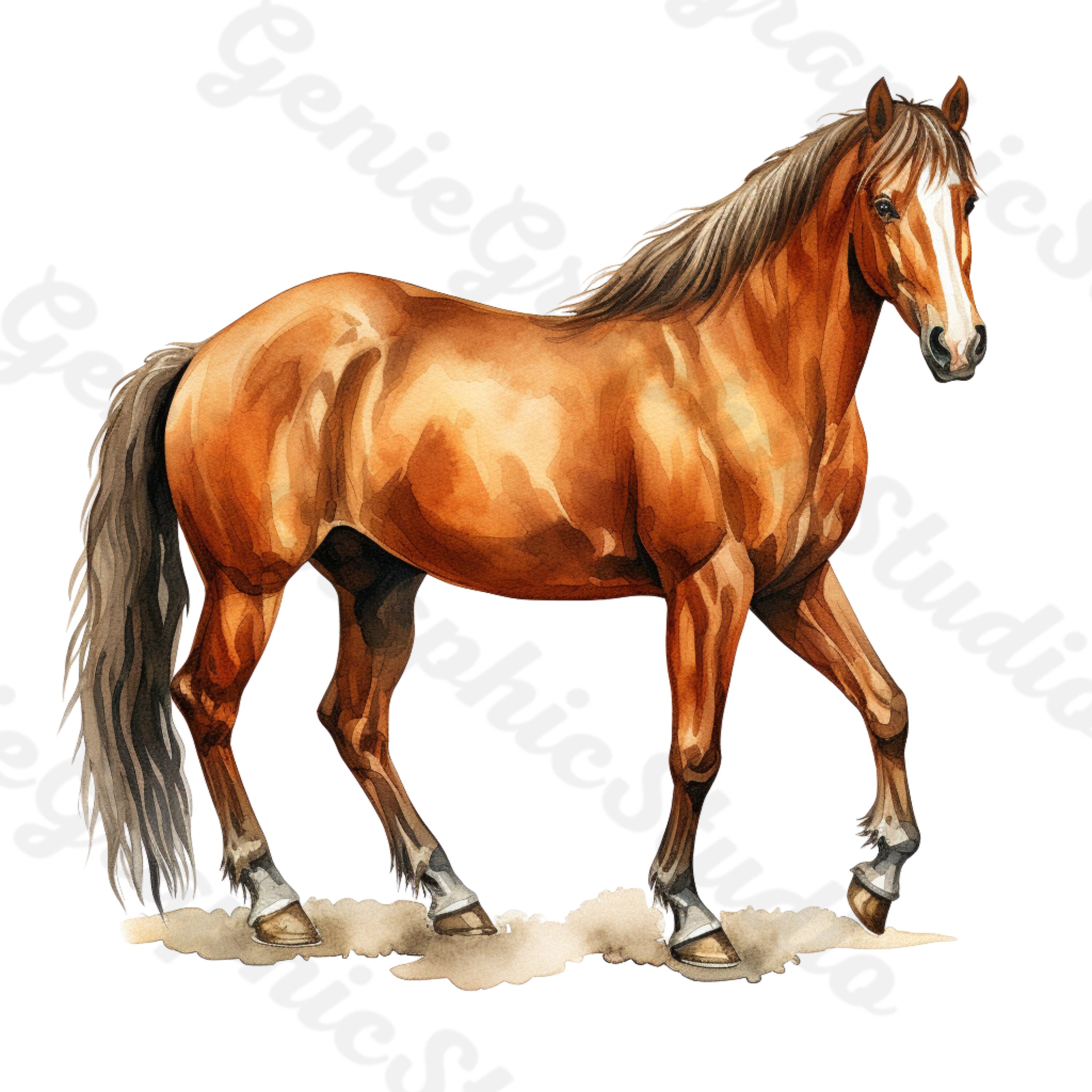 Horse PNG, Equestrian Art, Horse Clipart, Printable Horse Illustration ...
