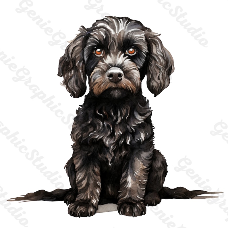 Cockapoo Watercolor Clipart: Dog PNG Bundle (commercial Use) - Etsy