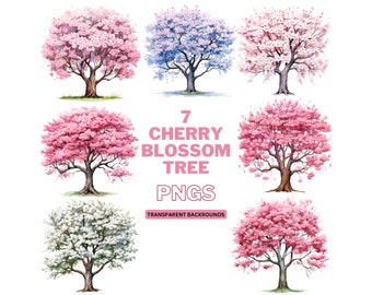 Cherry Blossom png - Watercolor png, Spring png, Cherry Blossom Art, Garden png, Pink Tree png  - Watercolour png