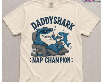 Daddy Shark Nap Champion Shirt, Funny Dad Nap Shirt, Cute Shark Dad Graphic Tee, Father’s Day Gift For Dad, Relaxing Dad Humor Shirt