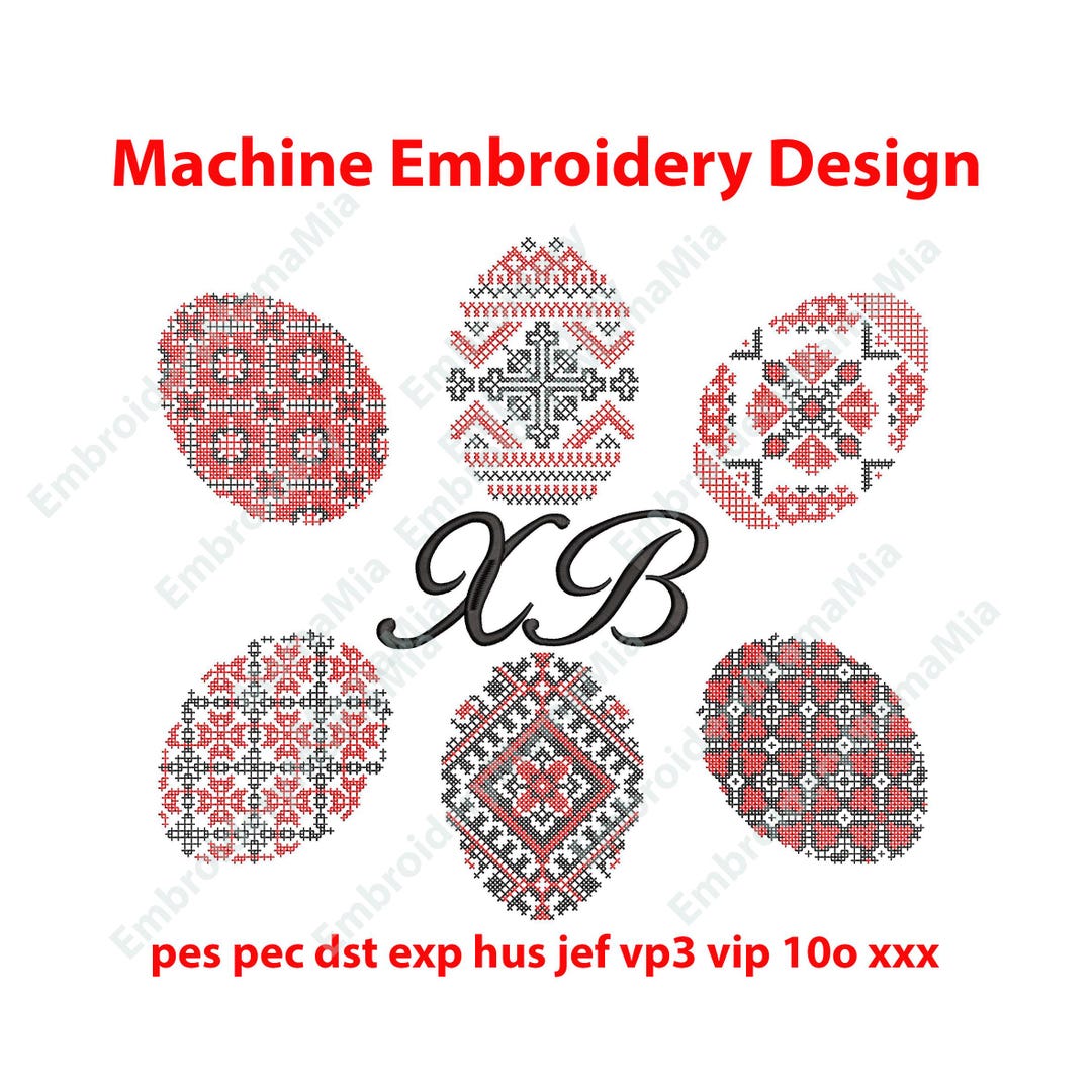 Traditional Ukrainian Easter Egg Cross-stitch Machine Embroidery Design ...