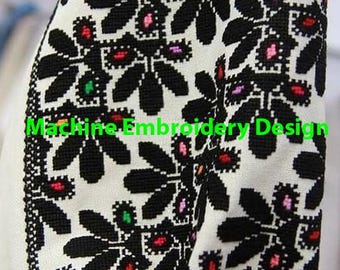 Borshchivska Vyshyvanka Machine Embroidery Design – Ukrainian Blouse Pattern (Digital Download)