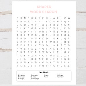 5 word Search Printable Puzzle Kindergarten First Grade Word Search BUNDLE WORKSHEETS Homeschool Learning Word Search Puzzle for Kids, pre-k image 3