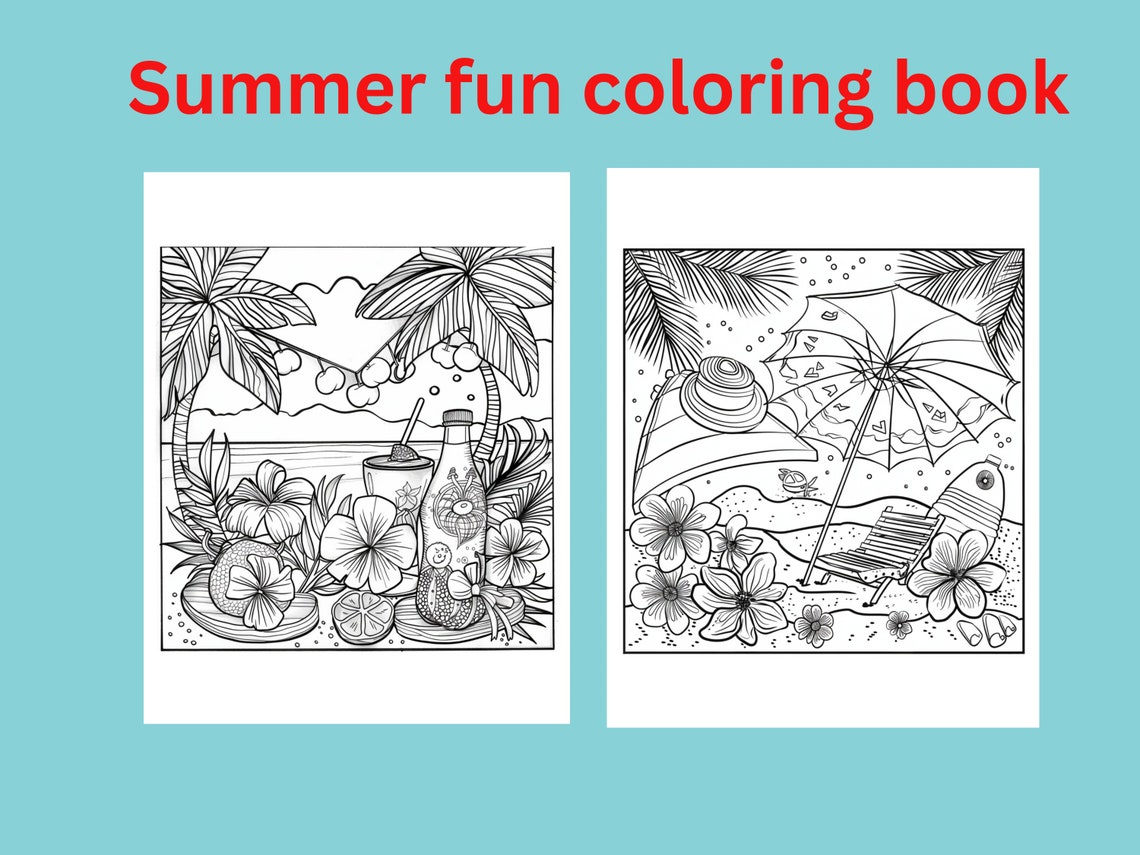 38 Adult and Child Coloring Pages: Summer Coloring Pages | Holiday Coloring Pages | Beach ...