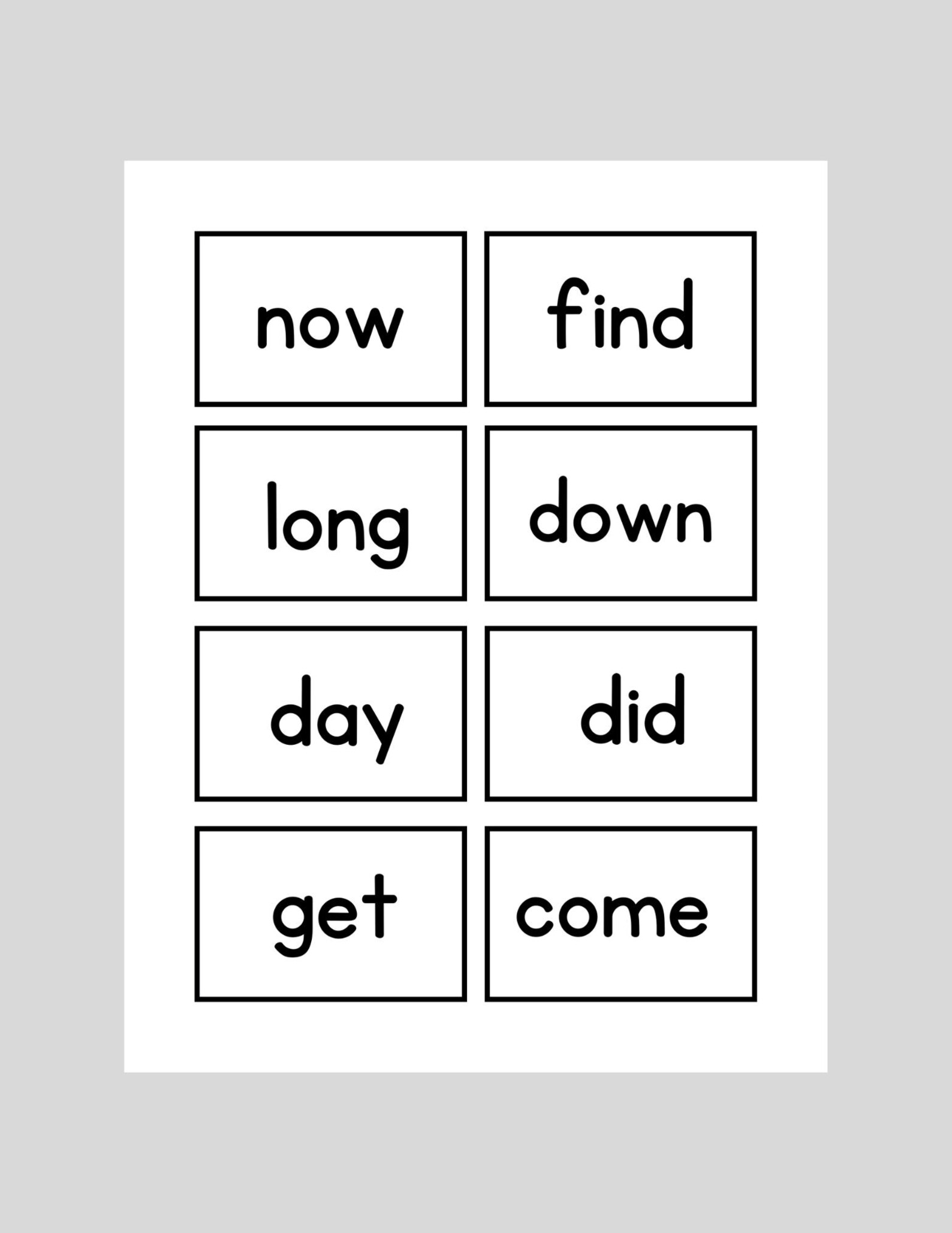 100 Sight Word Flash Cards Printable | Preschool & Kindergarten ...