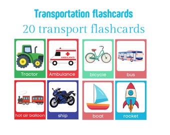 Transport Flashcards | Montessori Flashcards, Homeschool, Preschool | Classroom, Printables, Learning Materials | Digital Download, toddlers
