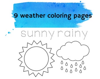 Weather Coloring Pages for kids | Printable Coloring Sheets | Toddler Activity Book | Weather Activity Pages | Printable Coloring for kids