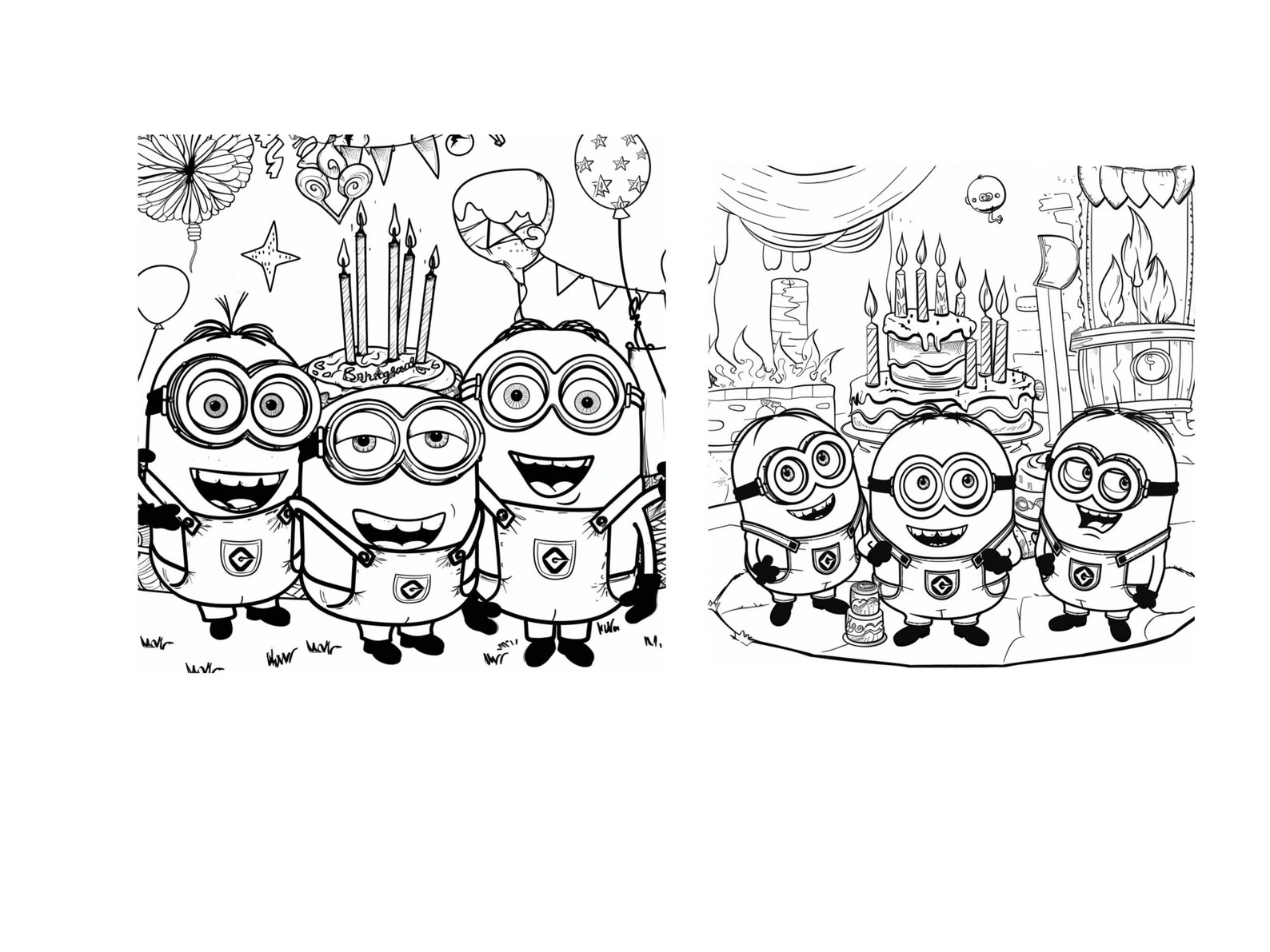 Minion Birthday Coloring Pages | Printable Party Activity | Boy & Girl ...