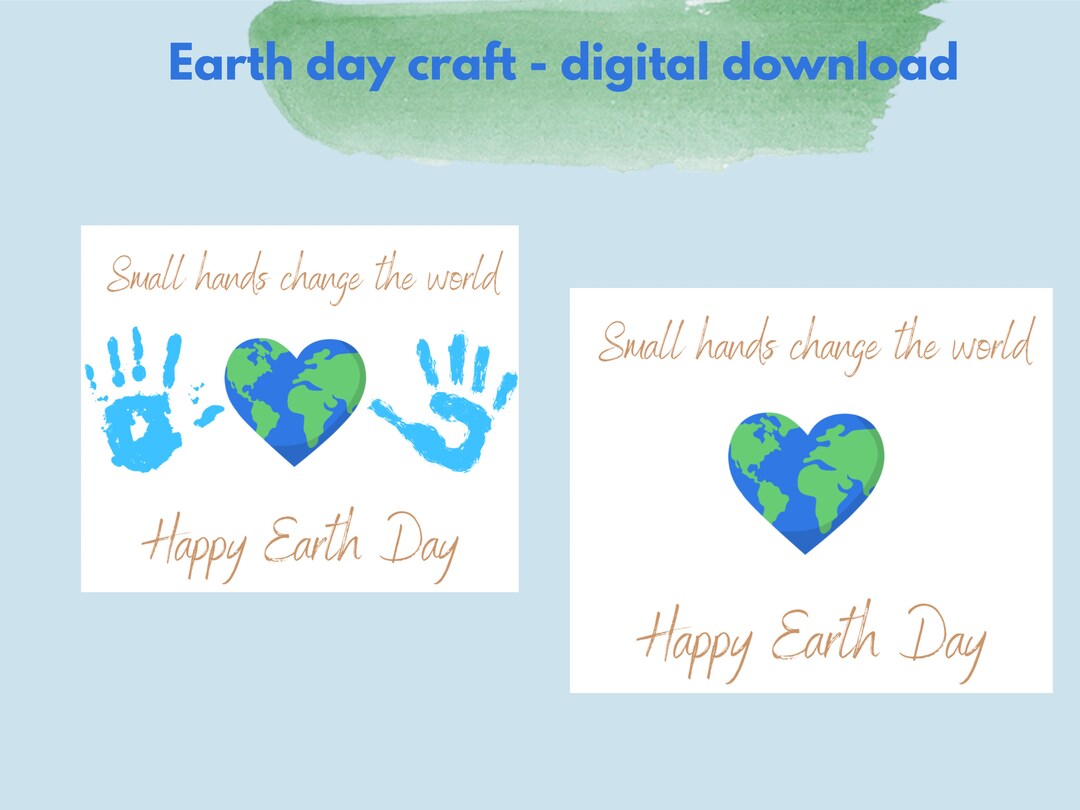 Earth Day Handprint Art, Earth Day Art for Kids, Earth Day Printable ...