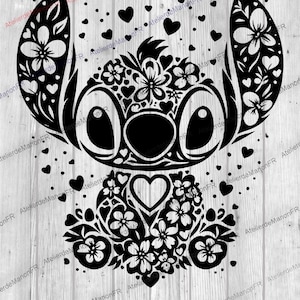 Lilo & Stitch Mandala SVG – Digitale Datei – Mandala SVG – Silhouette-Datei, T-Shirt SVG, PNG, Druckvorlage, Clipart, Lilo & Stitch SVG