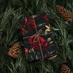 Vintage Gift Wrap - Books and Gothic Floral Design for Book Lovers image 2