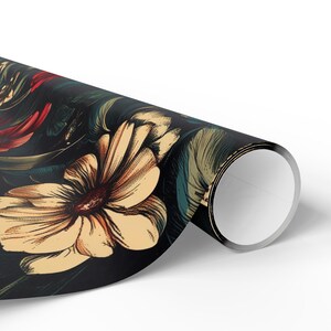 Vintage Gift Wrap - Books and Gothic Floral Design for Book Lovers image 5