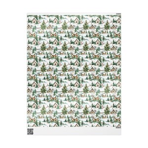 Christmas Gift Wrap Countryside Christmas Cottage Wrapping Paper for Christmas Presents Gift Wrap With Festive Design Classic Holiday Gift bild 4