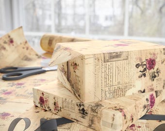 Vintage Romantic Parisian Wrapping Paper - Old World Ephemera