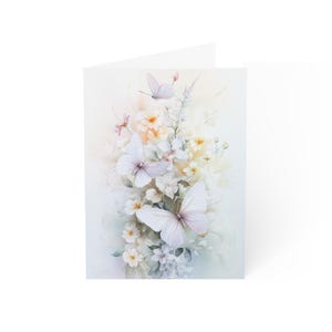 Elegant Butterfly Wedding Card Romantic Floral Design for Weddings, Anniversaries, or Special Occasions Blank Inside for Your Message