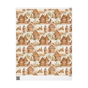Nostalgic Gingerbread House Gift Wrap - Christmas Wrapping Paper with Charming Vintage Design image 10