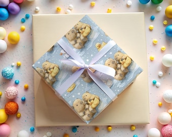 Capybara and Duck Gift Wrap - Wrapping Paper for Baby Showers, Birthdays & Kids Parties