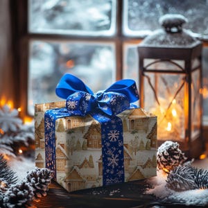 Nostalgic Gingerbread House Gift Wrap - Christmas Wrapping Paper with Charming Vintage Design image 4