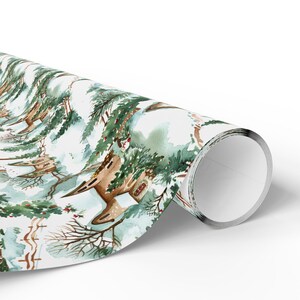 Christmas Gift Wrap Countryside Christmas Cottage Wrapping Paper for Christmas Presents Gift Wrap With Festive Design Classic Holiday Gift bild 2