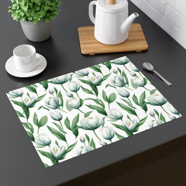 Tulip Floral Placemats Decorative Table Placemats Cotton Fabric Placemats Dinning Table Decor Easter Decoration Table Mat Spring Decor