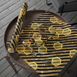 Honeybee Wrapping Paper Sparkly Bee Gift Wrap Birthday Bee Lover Gift Wrap Beekeeper Wrapping Paper Decorative Bee Wrapping Paper Glamorous