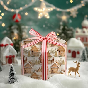 Nostalgic Gingerbread House Gift Wrap - Christmas Wrapping Paper with Charming Vintage Design