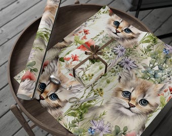 Watercolor Kittens Gift Wrap for Baby Showers and Kids Birthdays