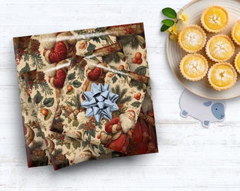 Vintage Santa Wrapping Paper – Classic Father Christmas Gift Wrap | 2, 3 or 5 Roll Bundle