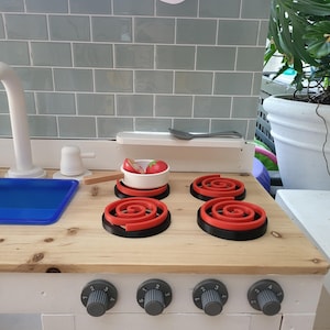 Brûleurs, boutons et robinets de cuisinière pour enfants - Jouets, jouets et accessoires de cuisine pour la cuisine boue