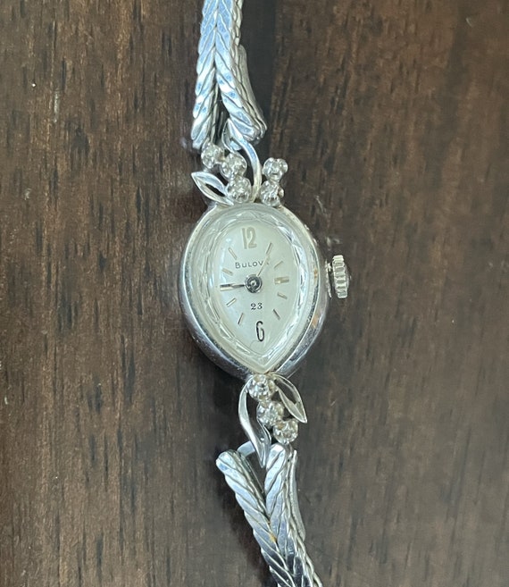 Vintage 14K White Gold Women's Watch - image 2